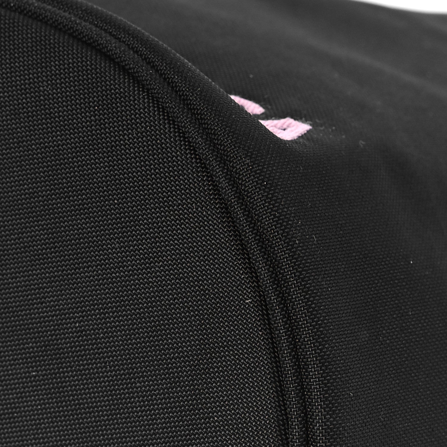 Balenciaga Recycled Sport Nylon Logo Embroidered Wheel Drawstring Bucket Bag Black Pink 7 of 7