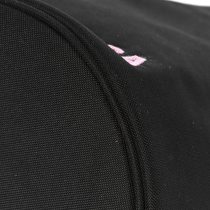 Balenciaga Recycled Sport Nylon Logo Embroidered Wheel Drawstring Bucket Bag Black Pink 7 of 7