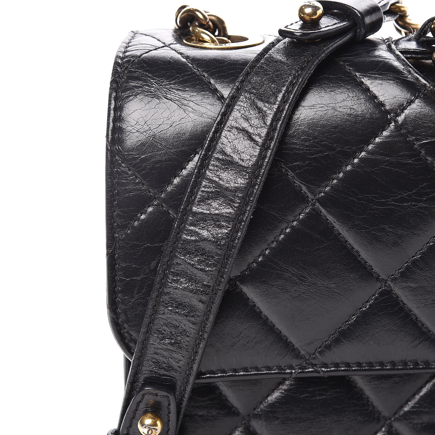 Chanel Glazed Calfskin Quilted Large Perfect Edge Flap Black 10 of 12