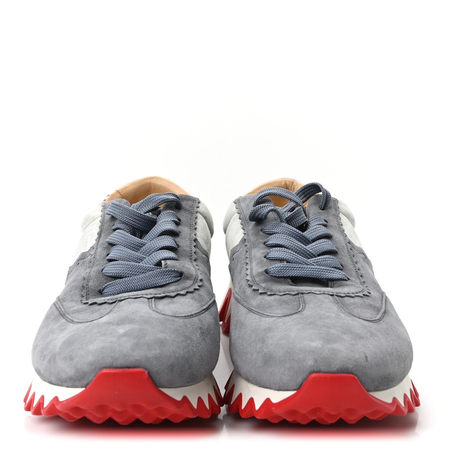 Suede Calfskin Mens Loubishark Sneakers 45 Grey Blue