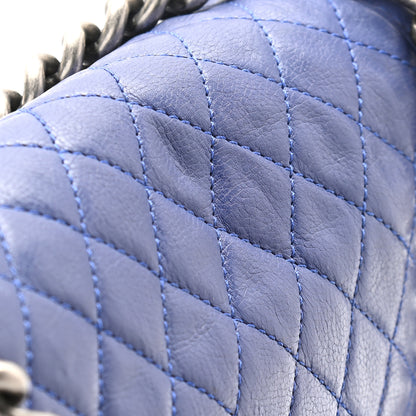 Chanel Calfskin Quilted Medium Boy Flap Blue 10 of 10