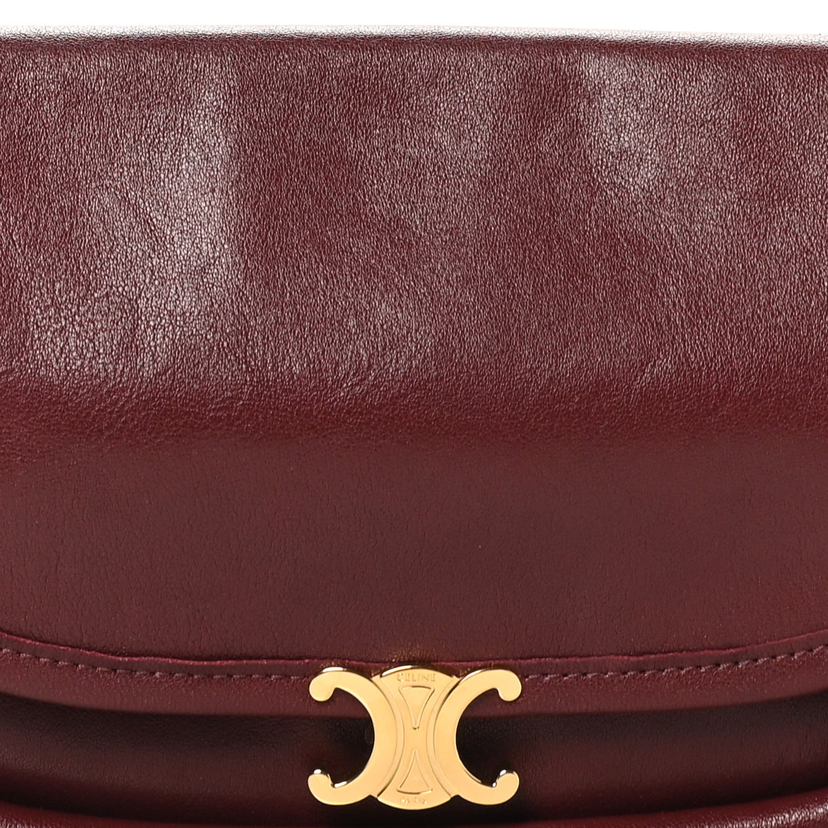Celine Shiny Lambskin Soft Triomphe Little Half Moon Bag Syrah 6 of 9