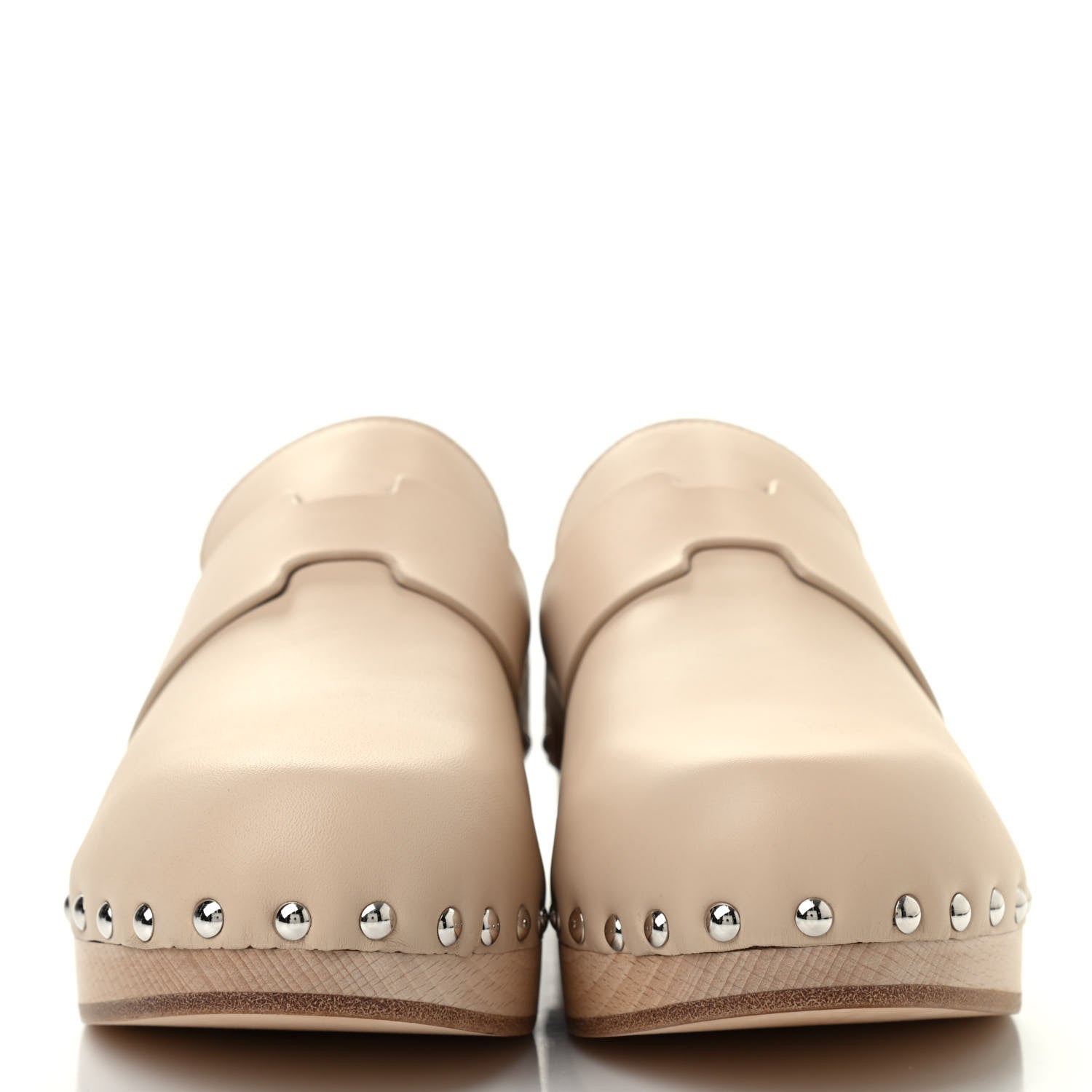 Hermes Calfskin Calya Mules 37 Hetre 2 of 8