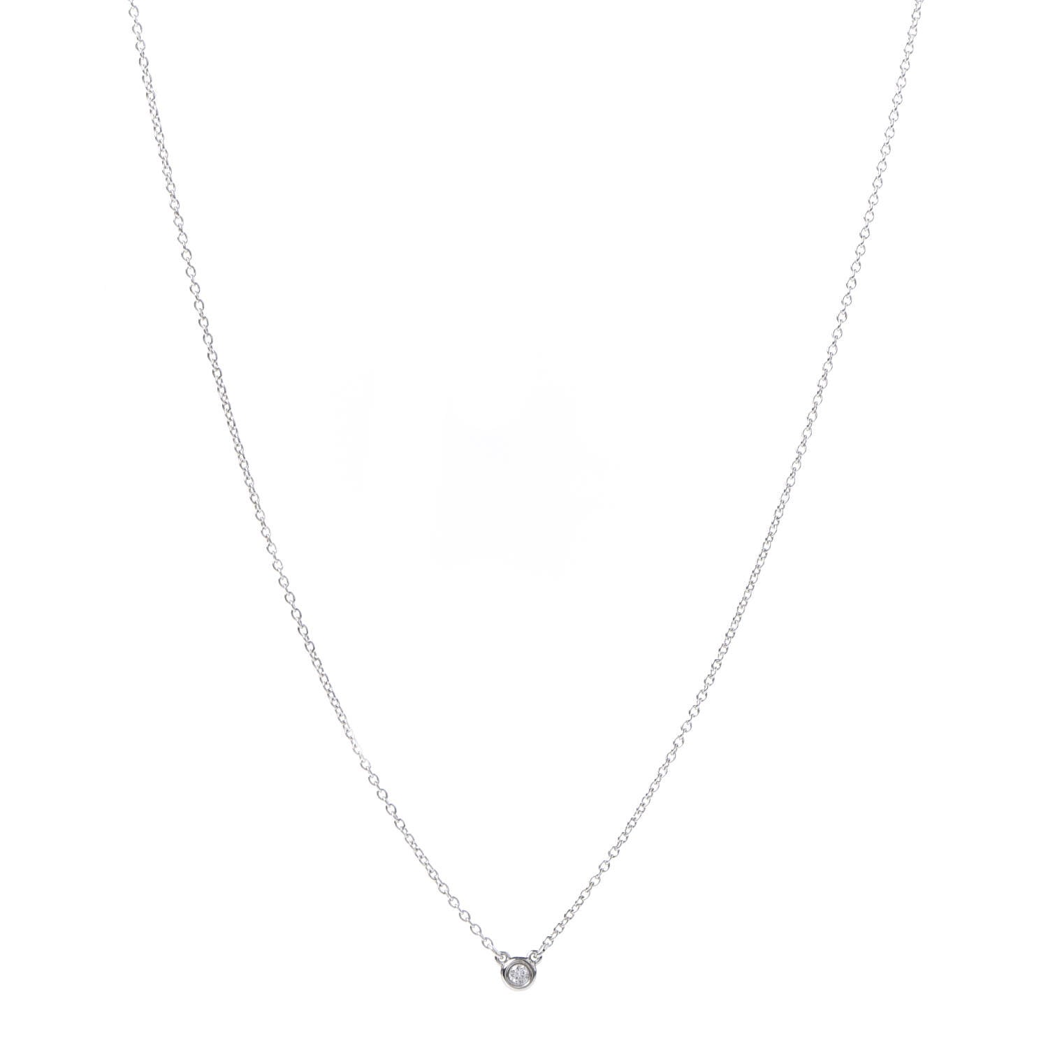 Tiffany Sterling Silver Diamond .03ct Elsa Peretti Diamonds by the Yard Pendant Necklace 1 of 7