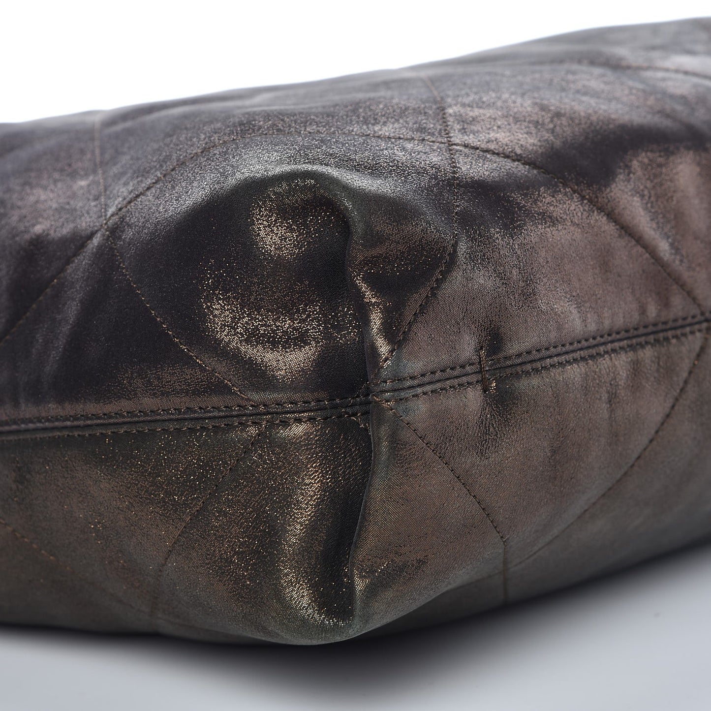 Metallic Lambskin Quilted Amalia Cabas Tote