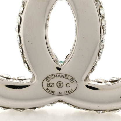 Chanel Crystal CC Treasure Chest Earrings Silver 4 of 5