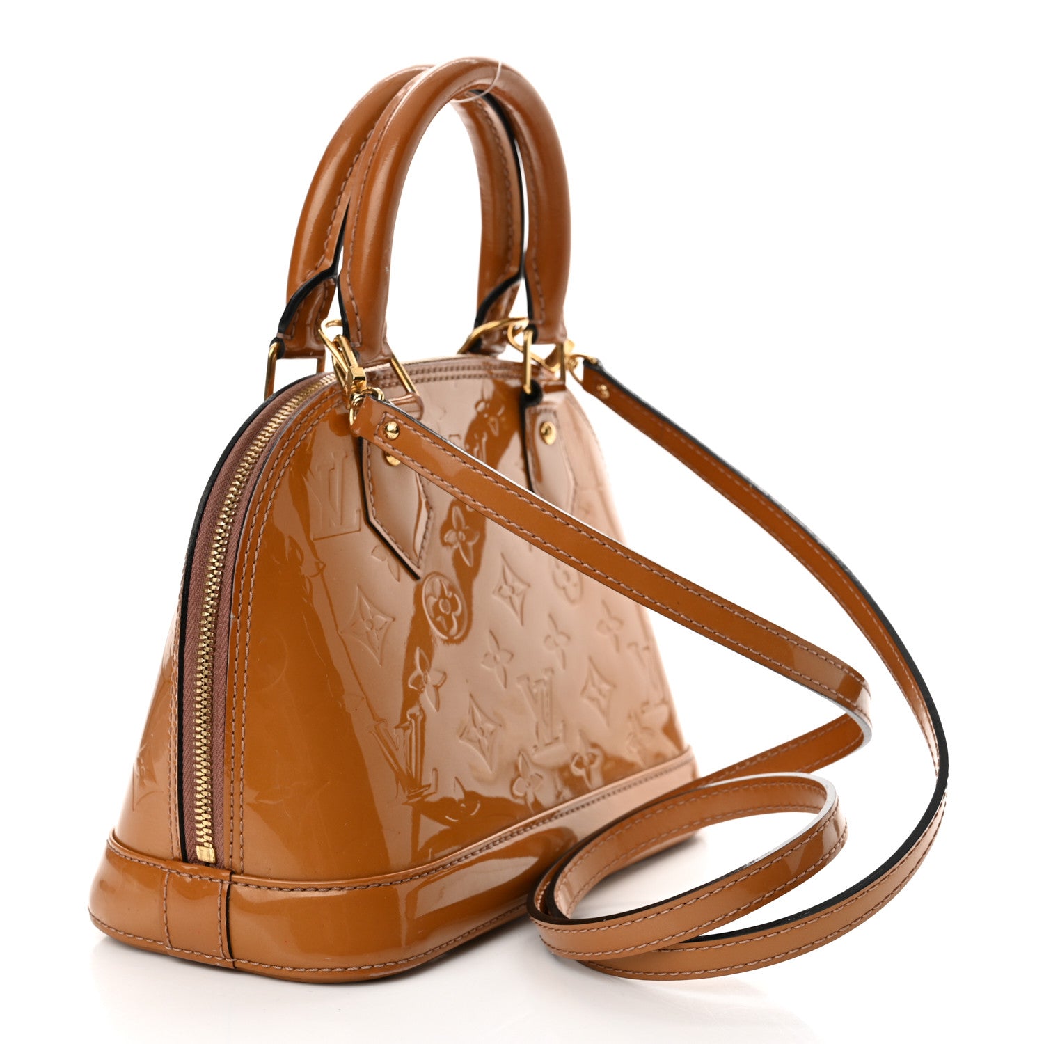 Louis Vuitton Vernis Alma BB Rose Velours 3 of 17