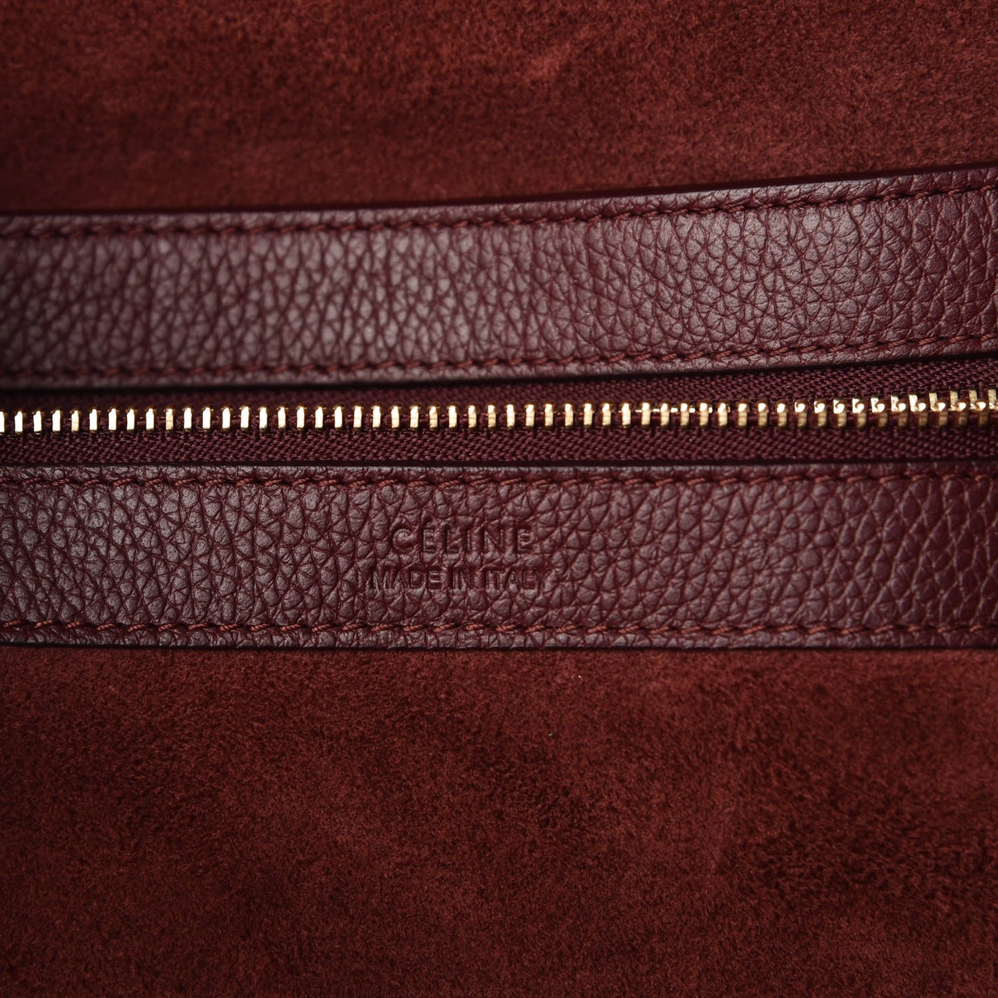 Soft Grained Calfskin Small Belt Cabas Phantom Burgundy