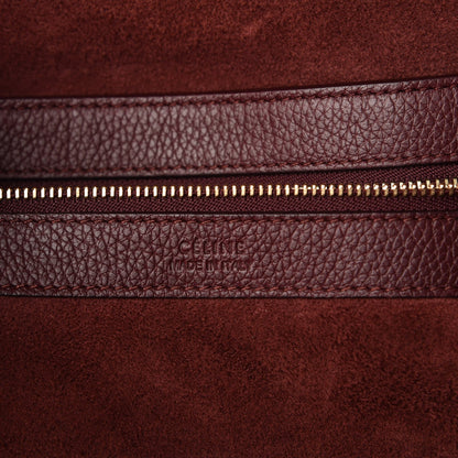 Celine Soft Grained Calfskin Small Belt Cabas Phantom Burgundy 6 of 11