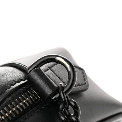 Gucci Calfskin Matelasse Monochrome Mini GG Marmont Chain Shoulder Bag Black 13 of 14