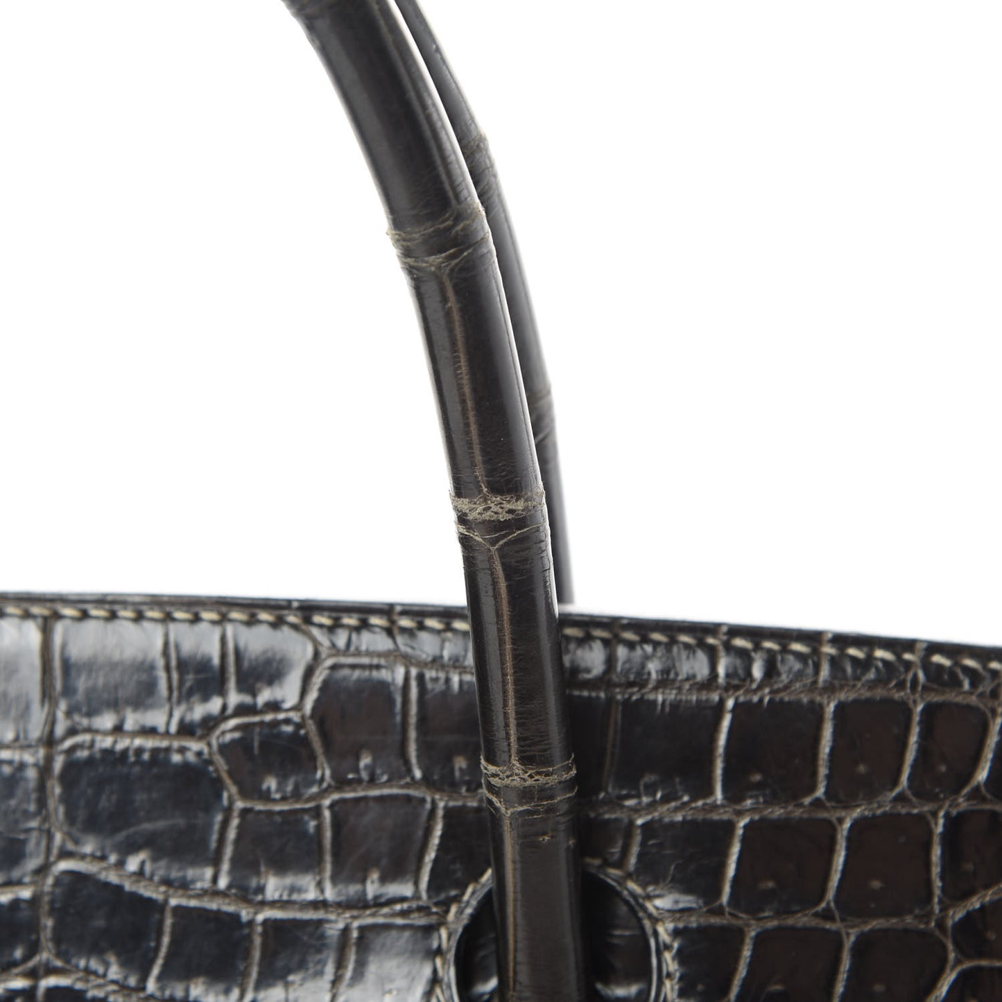 Shiny Porosus Crocodile Birkin 40 Graphite