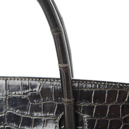 Hermes Shiny Porosus Crocodile Birkin 40 Graphite 41 of 45