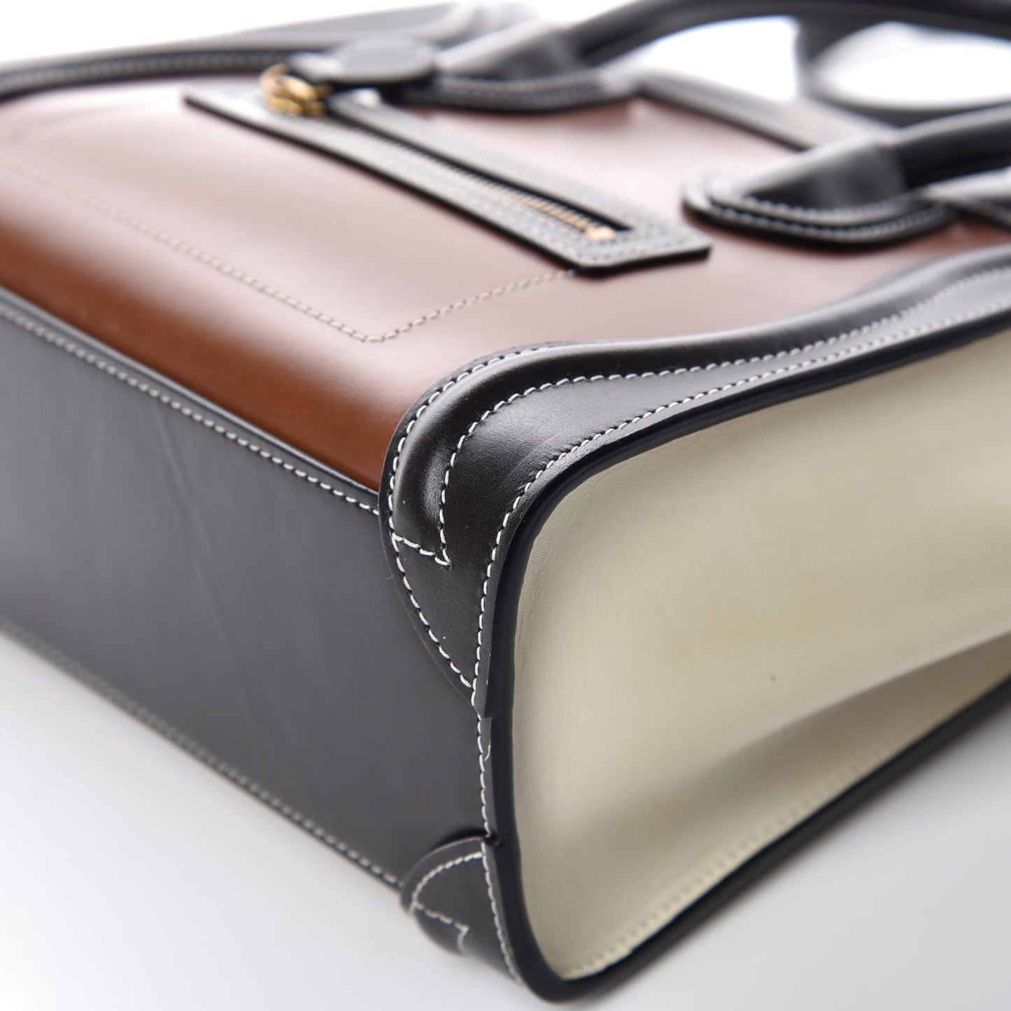 Smooth Calfskin Nano Tri-Color Luggage Chestnut
