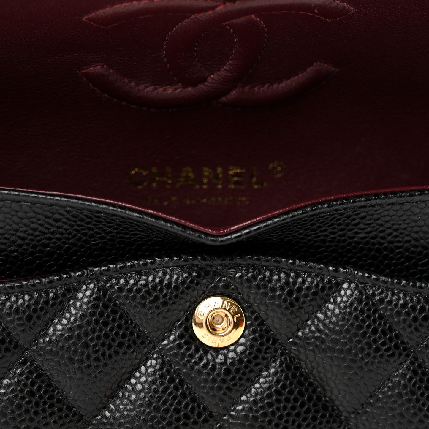 Caviar Quilted Small Double Flap Black