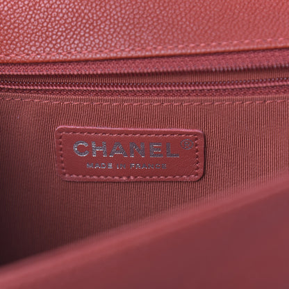 Chanel Caviar Quilted New Medium Boy Flap Dark Red 6 of 11