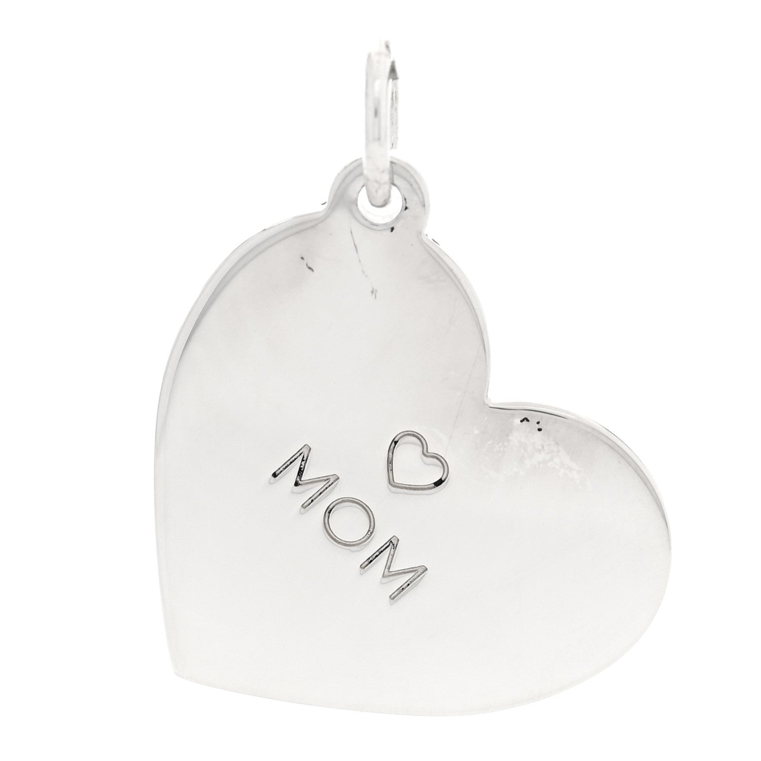 Tiffany Sterling Silver Mom Heart Charm 1 of 4