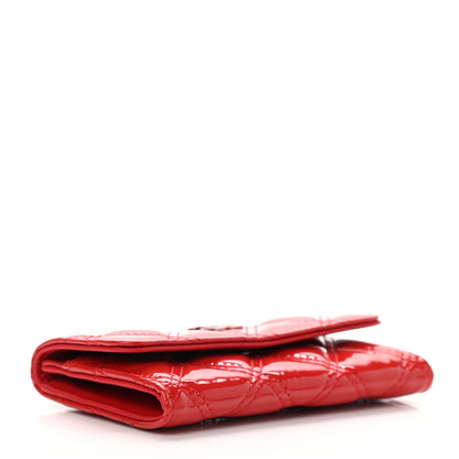 Chanel Patent Quilted Double Stitched Flap Card Holder Red 4 of 8
