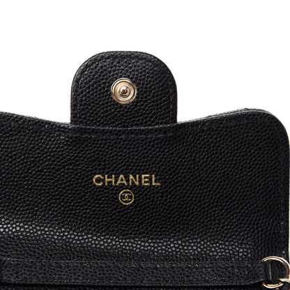 Chanel Caviar Quilted Flap Card Holder On Chain Black 9 of 13