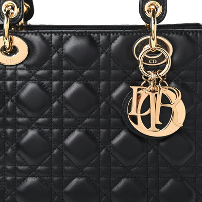 Christian Dior Lambskin Cannage Medium Lady Dior Black 10 of 10
