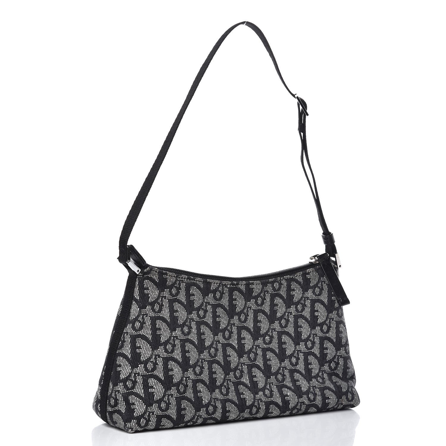 Christian Dior Monogram Shoulder Bag Pochette Black 3 of 10