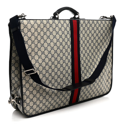 Gucci GG Supreme Monogram Web Savoy Garment Bag Beige Blue 2 of 10