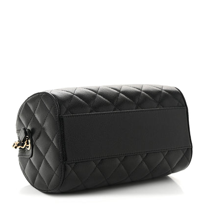 Chanel Caviar Quilted Barrel Clutch With Chain Black 4 of 10