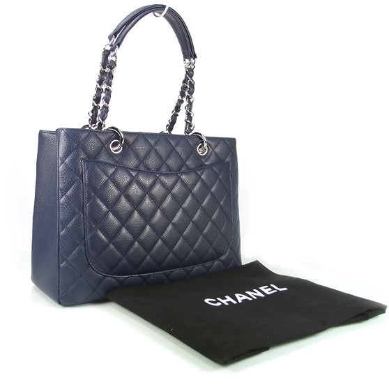 Chanel Caviar Grand Shopping Tote GST Navy 3 of 8