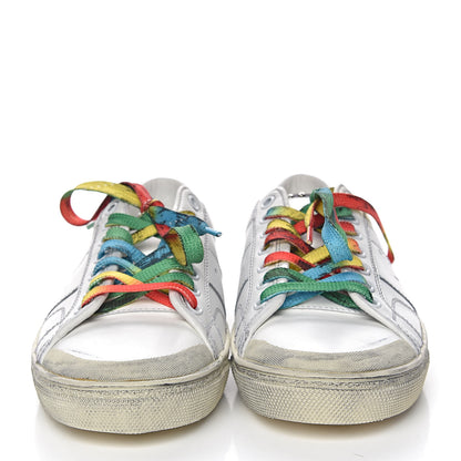 Saint Laurent Calfskin Distressed Court Classic Surf Low Top Sneakers 39 White 2 of 11