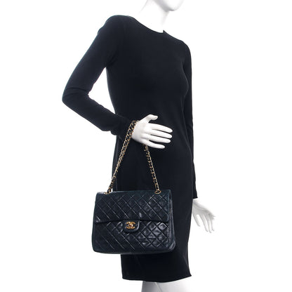Chanel Lambskin Quilted Medium Double Flap Black 3 of 20