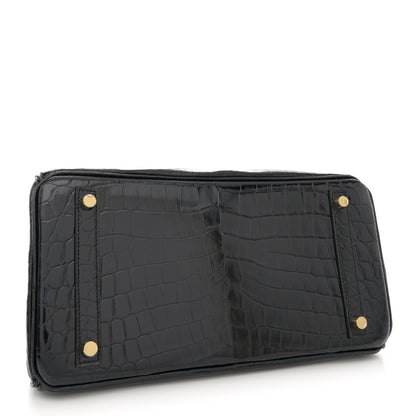 Hermes Shiny Niloticus Crocodile Birkin 30 Black 4 of 11