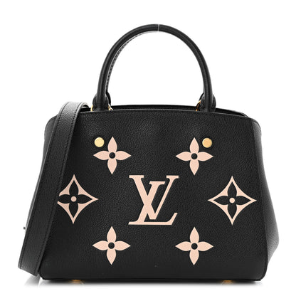 Louis Vuitton Empreinte Monogram Giant Montaigne BB Black Beige 1 of 11