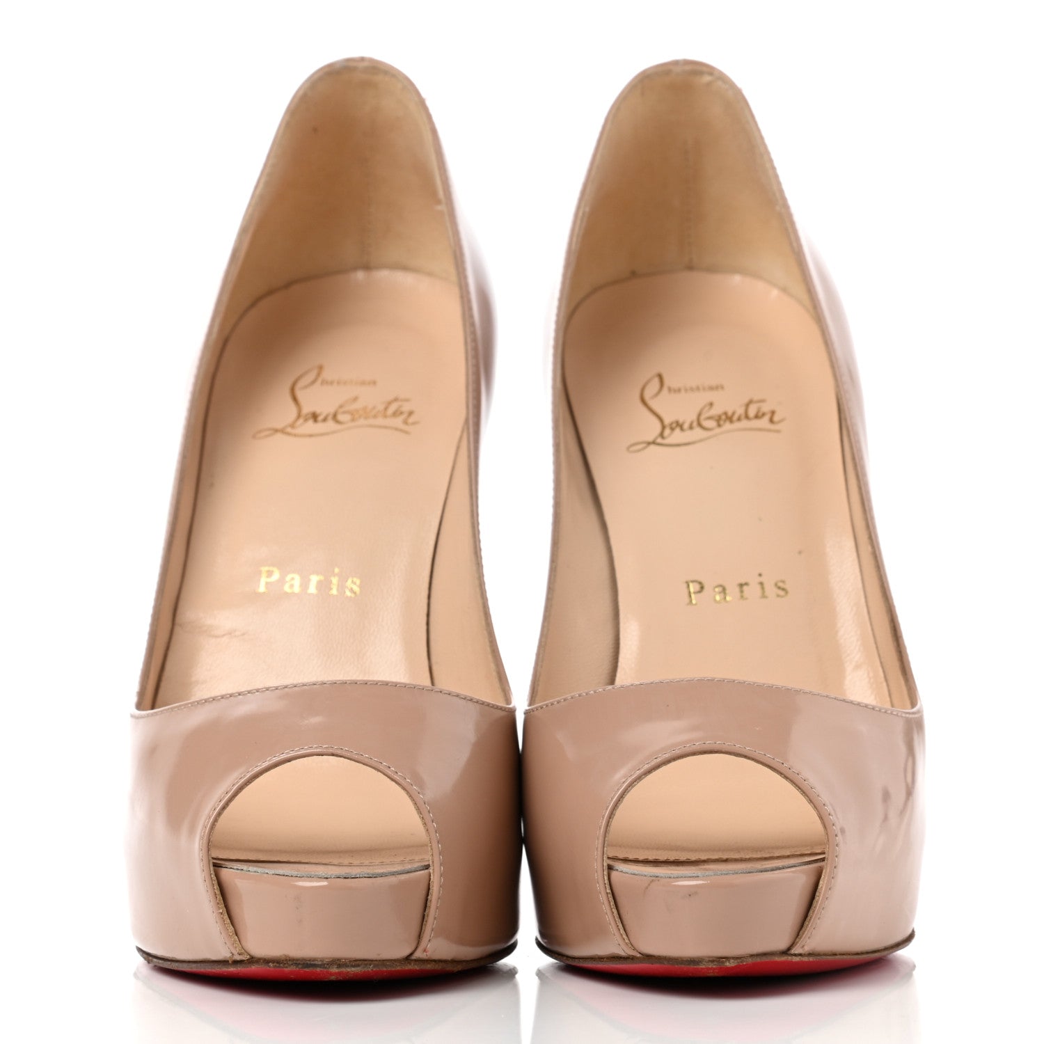 Christian Louboutin Patent New Very Prive 120 Pumps 36 Nude 2 of 7