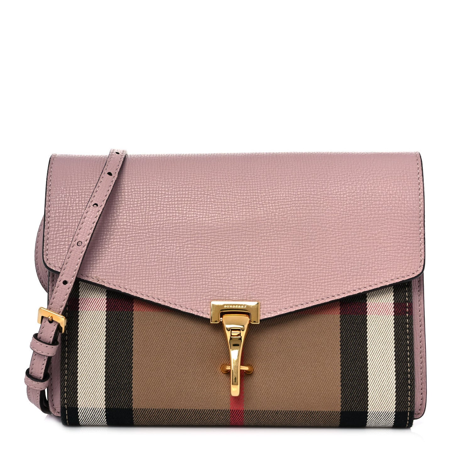 Derby Calfskin House Check Small Macken Crossbody Bag Pale Orchid