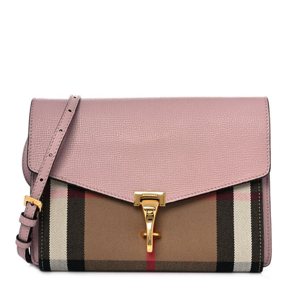 Burberry Derby Calfskin House Check Small Macken Crossbody Bag Pale Orchid 1 of 10