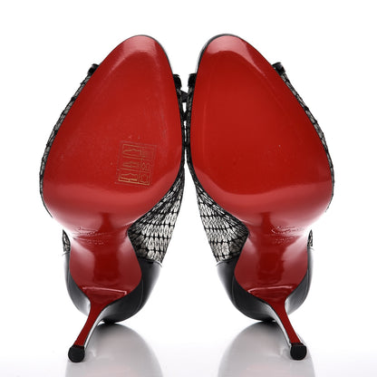 Christian Louboutin Patent Fishnet Lace Empiralta 120 Sandals 39.5 Black 5 of 8