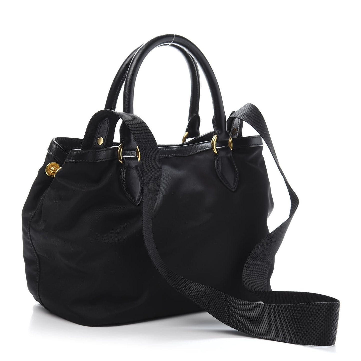 Tessuto Nylon Soft Calf Tote Black