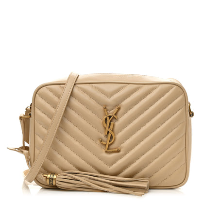 Saint Laurent Calfskin Matelasse Monogram Lou Camera Bag Dark Beige 1 of 9
