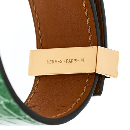 Hermes Shiny Alligator Collier De Chien CDC Bracelet T2 Vert Jade 6 of 6