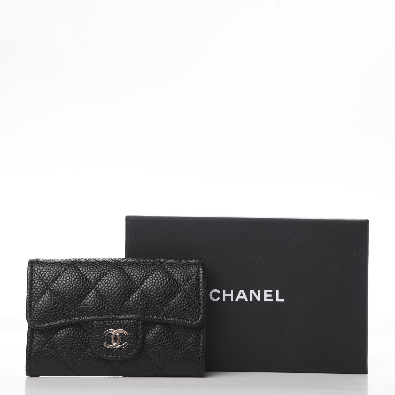 Chanel Caviar Quilted Flap Card Holder Wallet Black 9 of 9