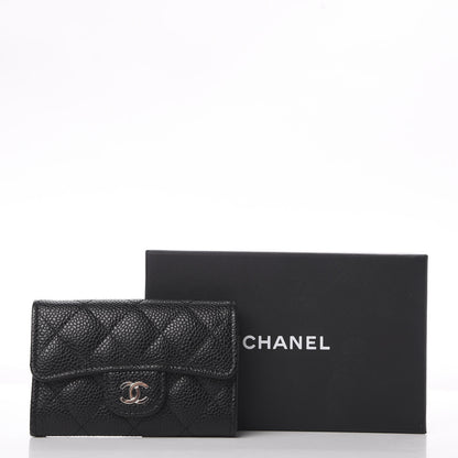 Chanel Caviar Quilted Flap Card Holder Wallet Black 9 of 9
