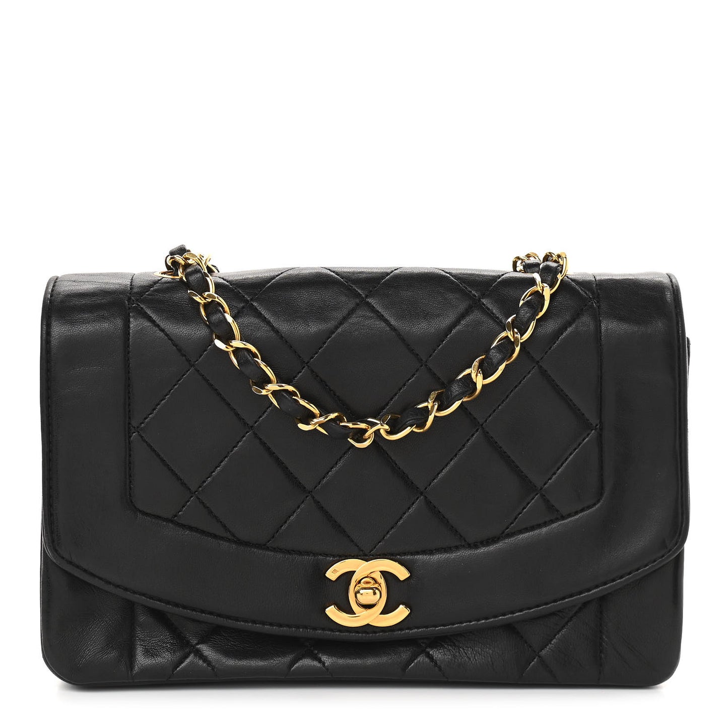 Lambskin Quilted Small Single Flap Black