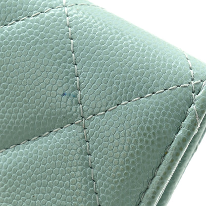 Chanel Caviar Quilted Flap Card Holder Wallet Light Blue 11 of 12