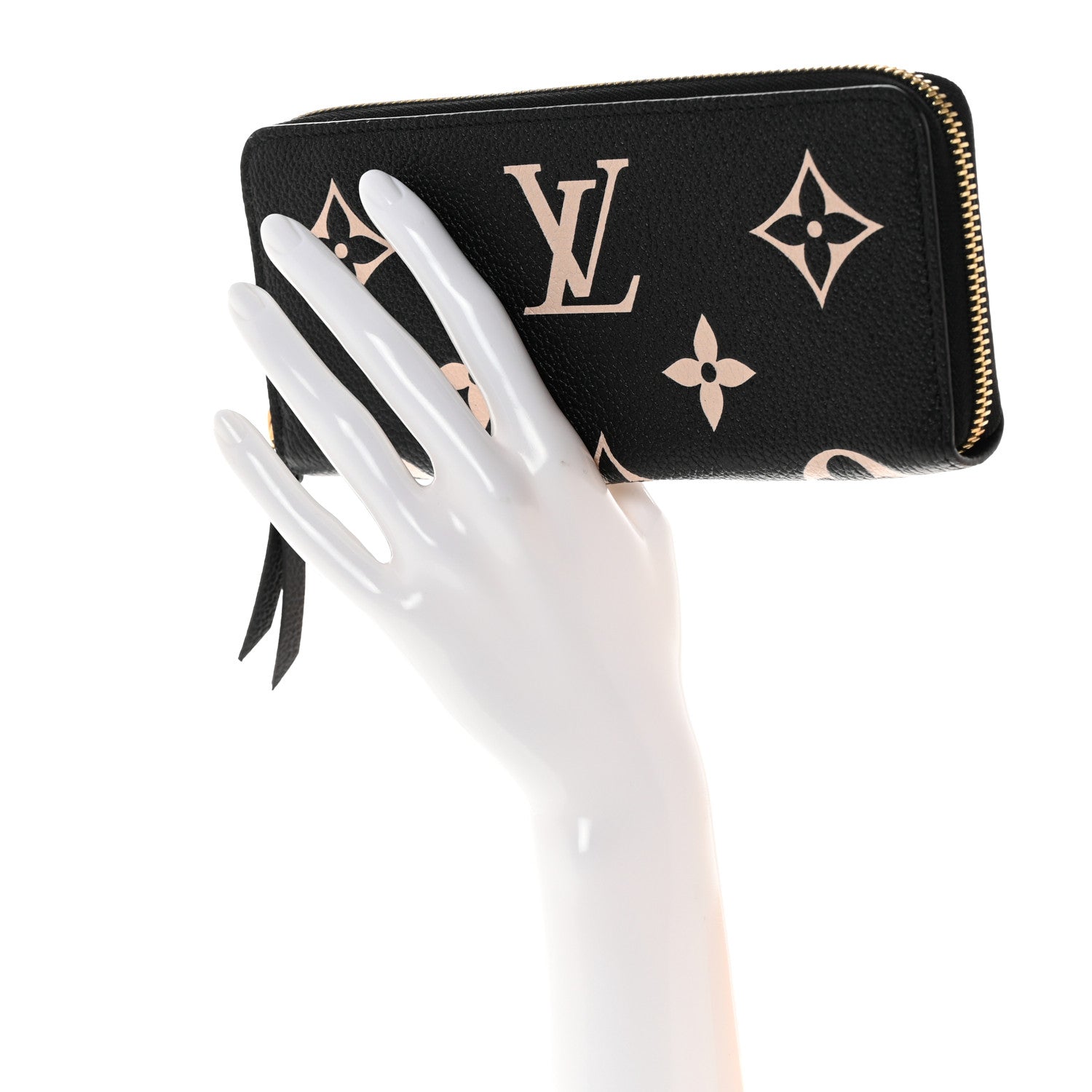 Louis Vuitton Empreinte Monogram Giant Clemence Wallet Black Beige 2 of 7