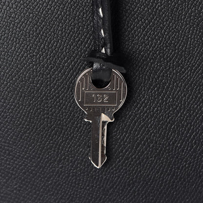 Hermes Grained Monsieur Un Point Sur Deux Kelly Sellier 28 Black 13 of 36