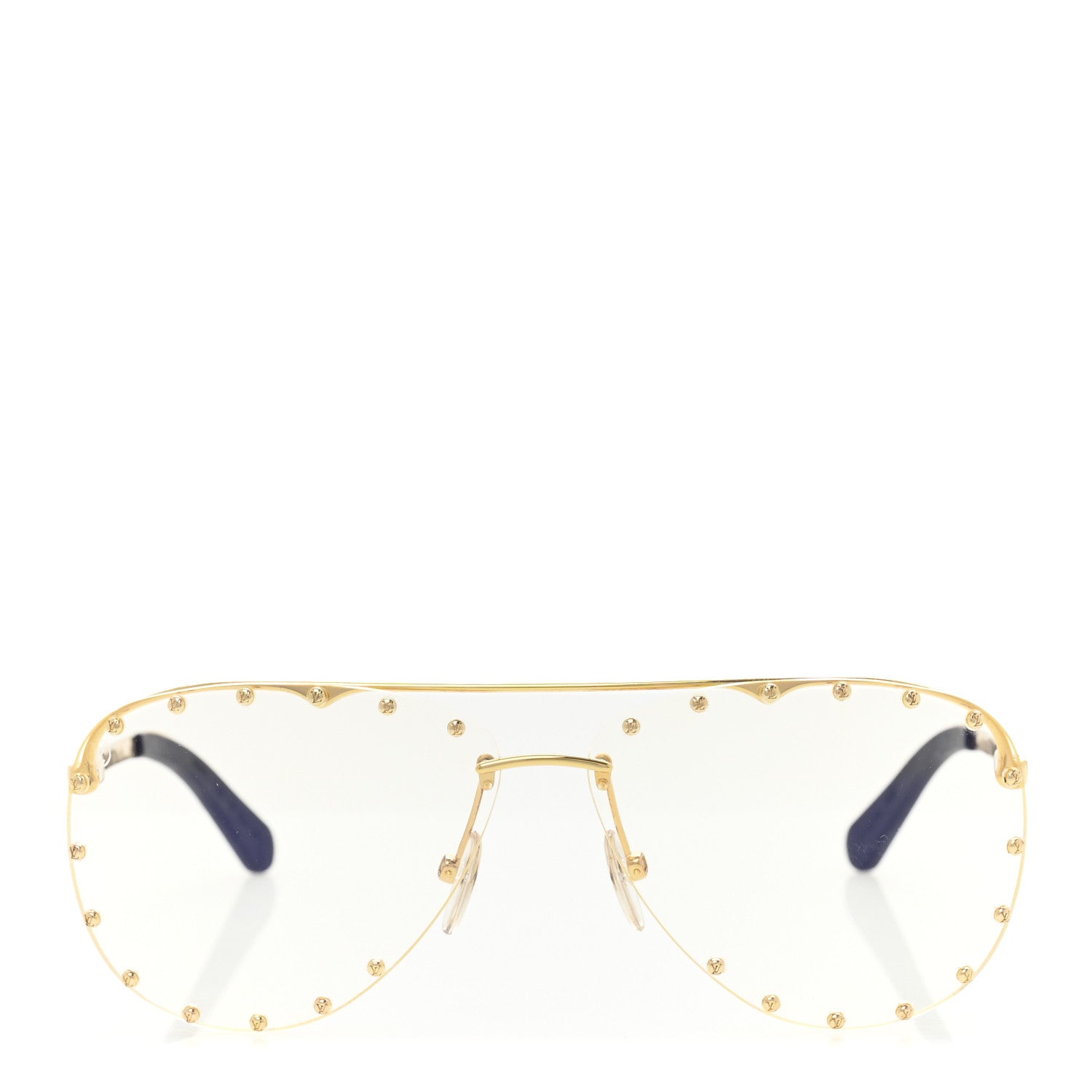 Louis Vuitton Metal The Party Aviator Anti Blue Sunglasses Z0997W Gold 2 of 10
