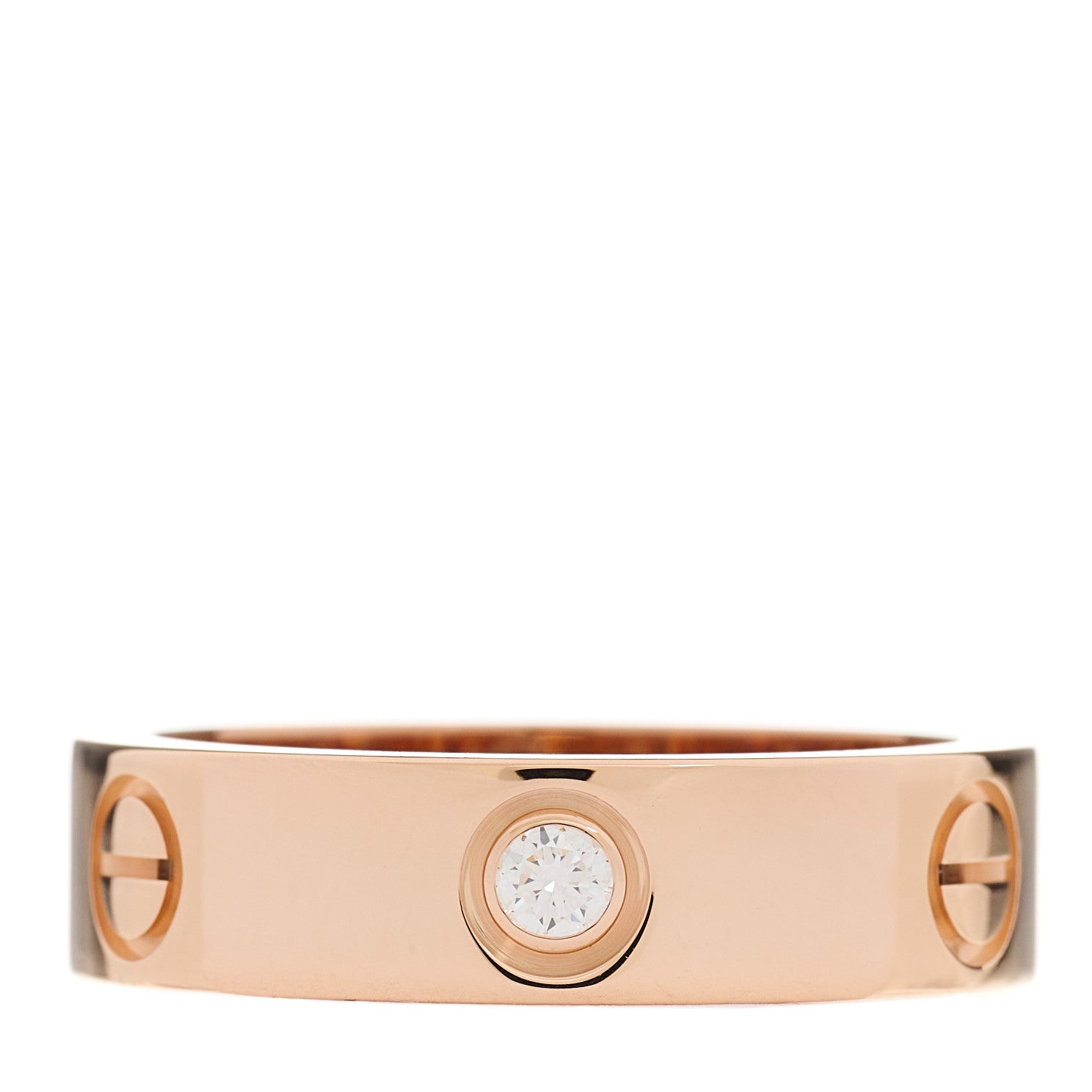 Cartier 18K Pink Gold 3 Diamond 5.5mm LOVE Ring 57 8 1 of 4