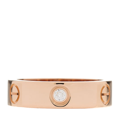 Cartier 18K Pink Gold 3 Diamond 5.5mm LOVE Ring 57 8 1 of 4