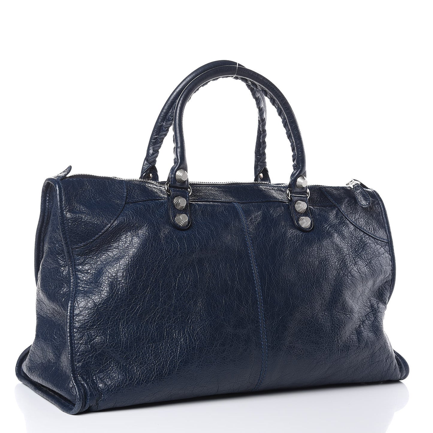 Agneau Giant 12 Silver Hardware Work Bleu Obscur