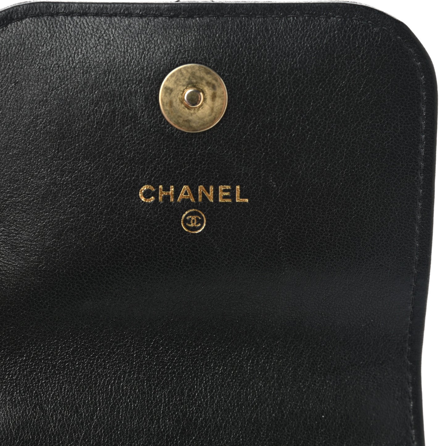 Lambskin Quilted Chanel 19 Phone Holder With Chain Black