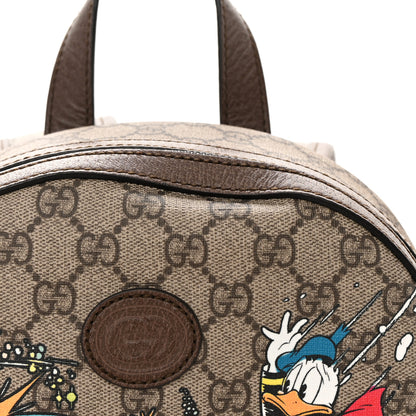 Gucci X DISNEY GG Supreme Monogram Donald Duck Small Interlocking G Dome Backpack Beige Multicolor New Acero 13 of 14